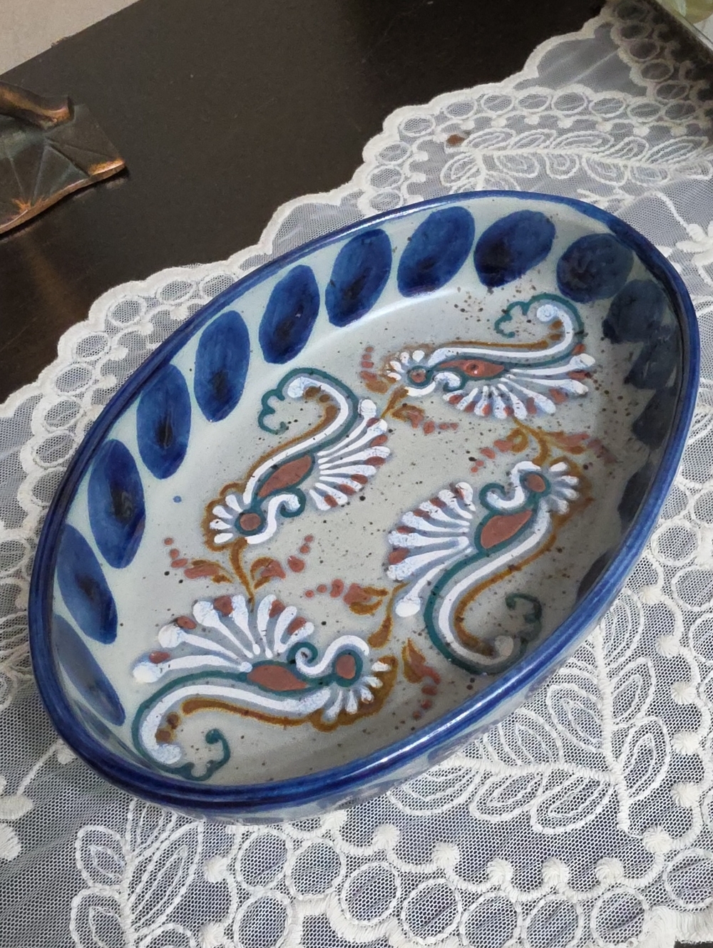 Vtg 1980 Terracotta Greek art pottery, handmade by Laskaris.